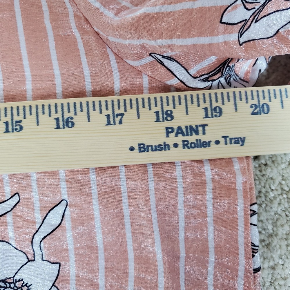 MULTIPLES Women's Blouse Peach Color 3/4 Sleeves  Turn-Up Cuff Button Front - Picture 4 of 16